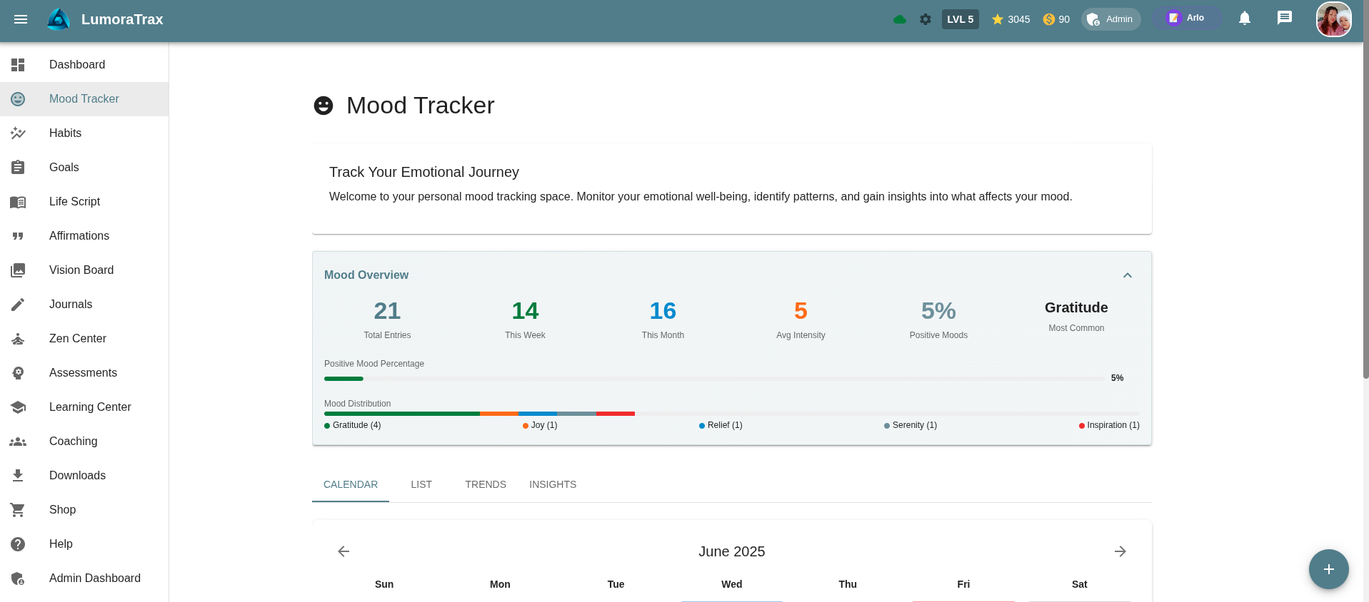 LumoraTrax Mood Tracking